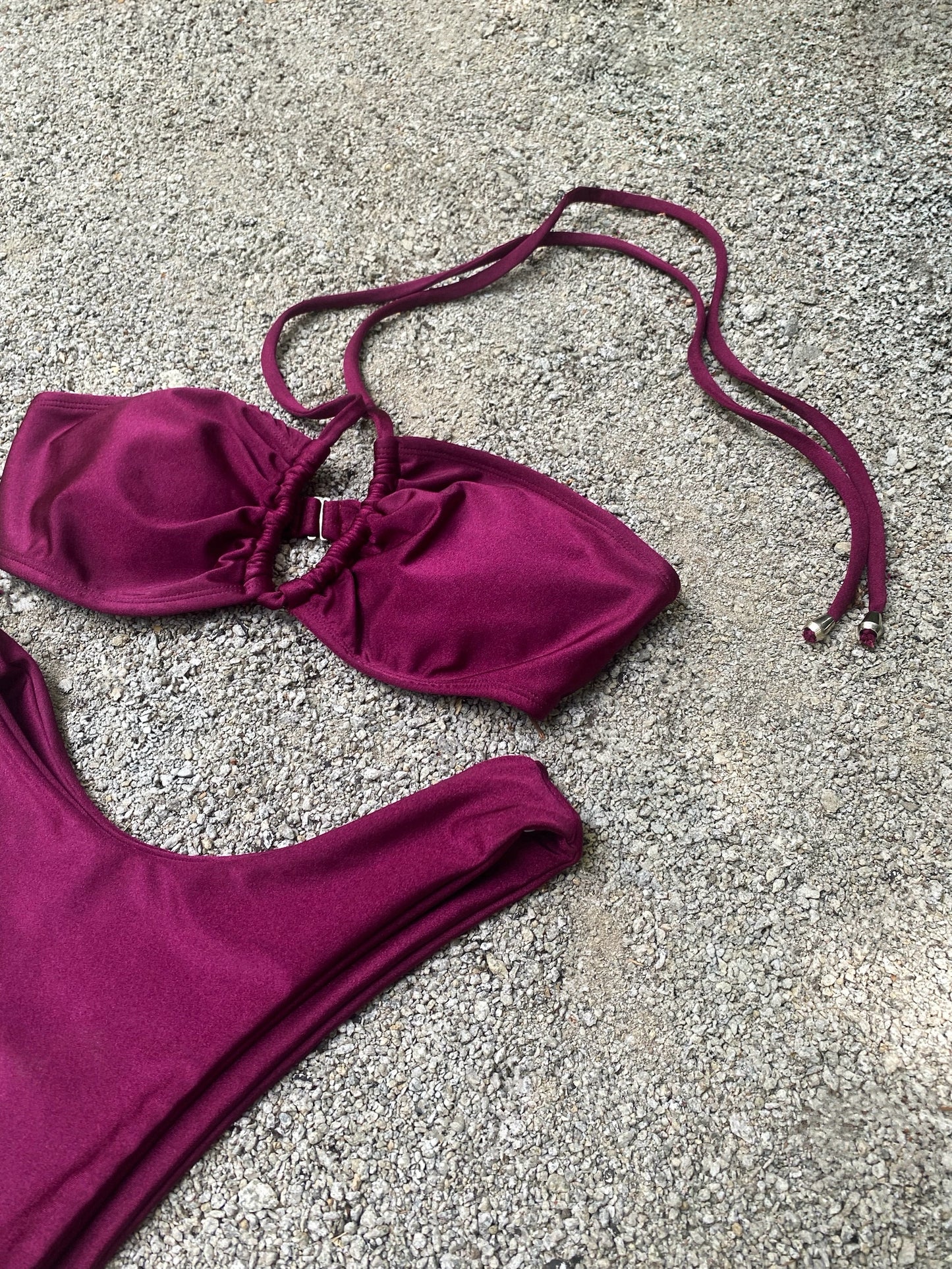 Bikini palm triángulo burdeo + Calzón sin costuras