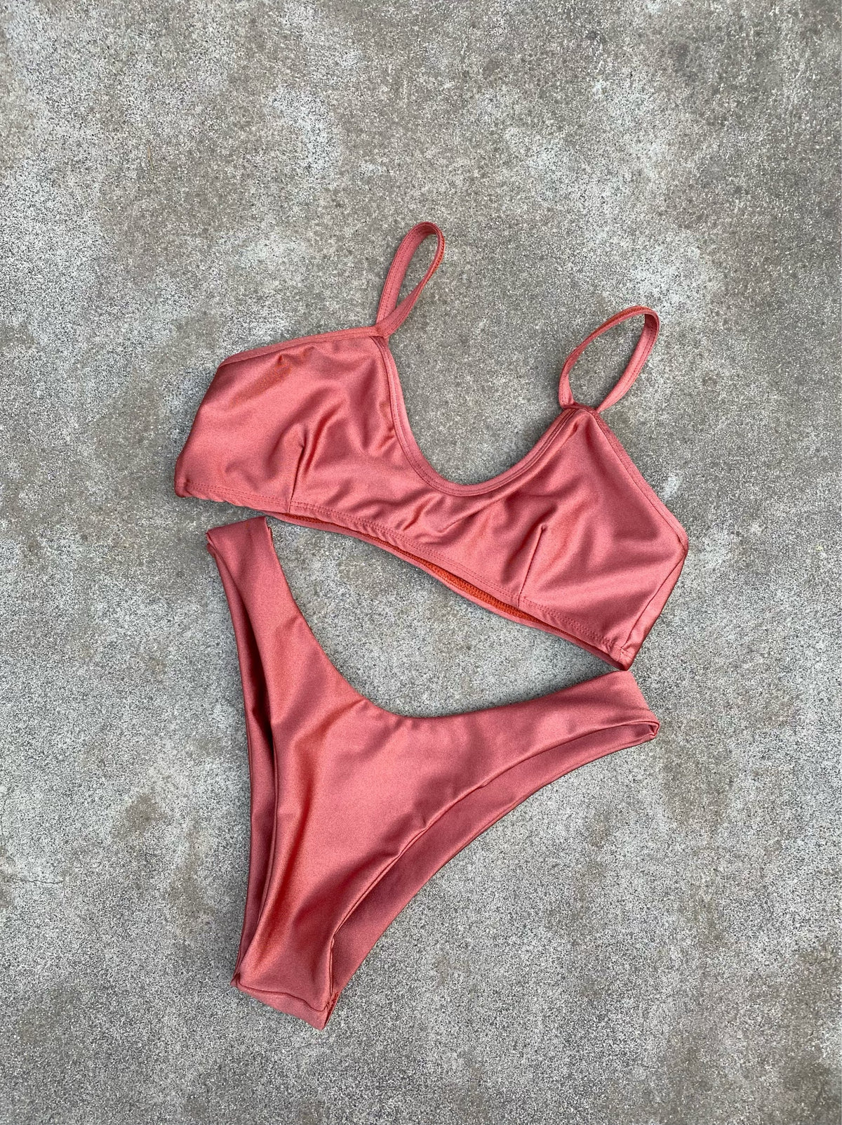 Bikini peto coral + calzón